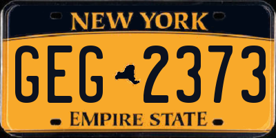 NY license plate GEG2373