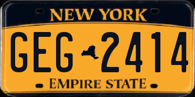 NY license plate GEG2414