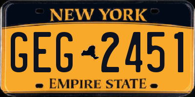 NY license plate GEG2451