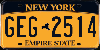 NY license plate GEG2514