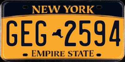 NY license plate GEG2594