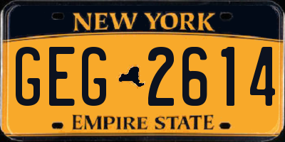 NY license plate GEG2614