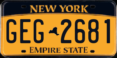 NY license plate GEG2681