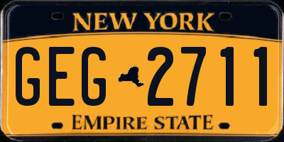 NY license plate GEG2711