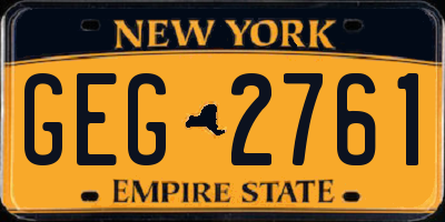NY license plate GEG2761