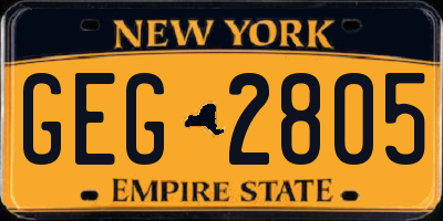 NY license plate GEG2805