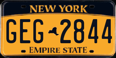 NY license plate GEG2844