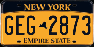 NY license plate GEG2873