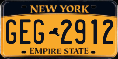 NY license plate GEG2912