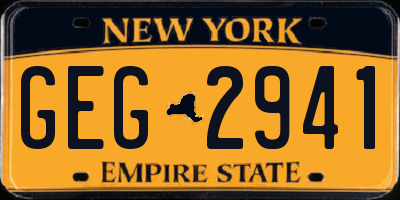 NY license plate GEG2941