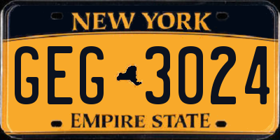 NY license plate GEG3024
