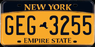 NY license plate GEG3255