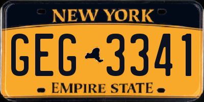 NY license plate GEG3341