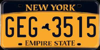 NY license plate GEG3515