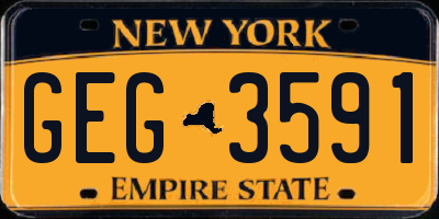 NY license plate GEG3591
