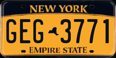 NY license plate GEG3771