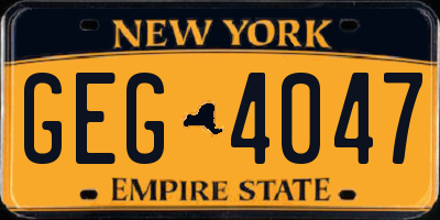NY license plate GEG4047