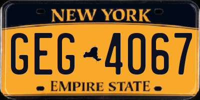 NY license plate GEG4067