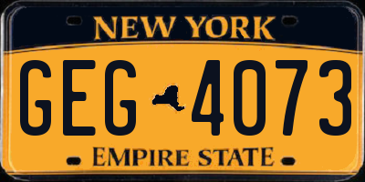 NY license plate GEG4073