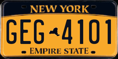NY license plate GEG4101