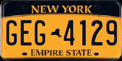NY license plate GEG4129