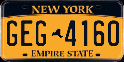 NY license plate GEG4160