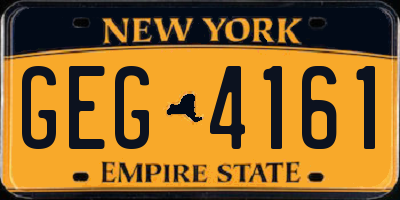 NY license plate GEG4161