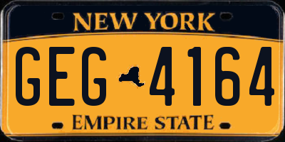 NY license plate GEG4164