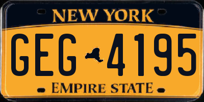 NY license plate GEG4195