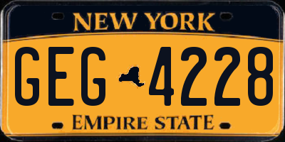 NY license plate GEG4228
