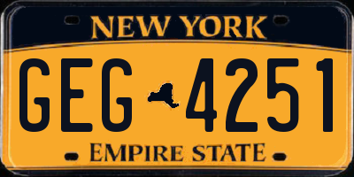 NY license plate GEG4251