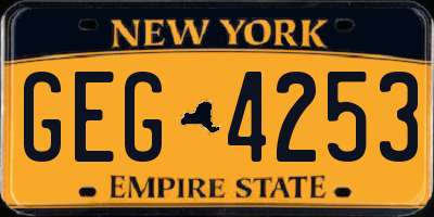 NY license plate GEG4253