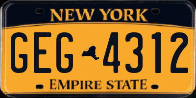 NY license plate GEG4312