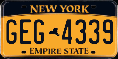NY license plate GEG4339