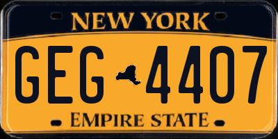 NY license plate GEG4407
