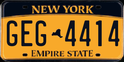NY license plate GEG4414