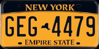 NY license plate GEG4479