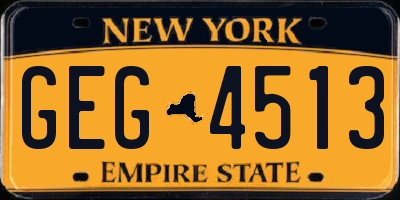 NY license plate GEG4513