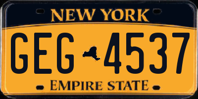 NY license plate GEG4537