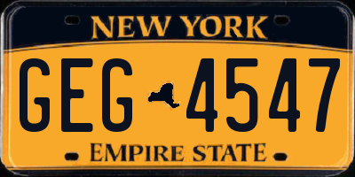 NY license plate GEG4547
