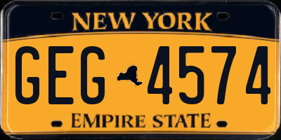 NY license plate GEG4574