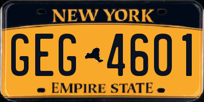 NY license plate GEG4601