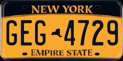 NY license plate GEG4729