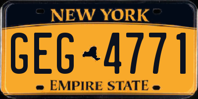 NY license plate GEG4771