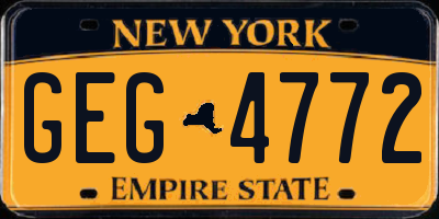 NY license plate GEG4772