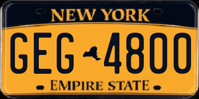 NY license plate GEG4800