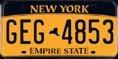 NY license plate GEG4853