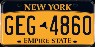 NY license plate GEG4860