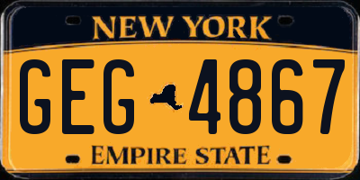 NY license plate GEG4867
