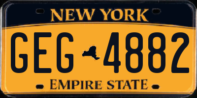 NY license plate GEG4882